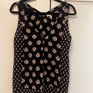 Joie Navy and Cream Patterned Blouse